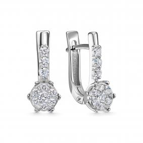 Золотые серьги KABAROVSKY K12-12043-1000 с бриллиантом K12-12043-1000 фото