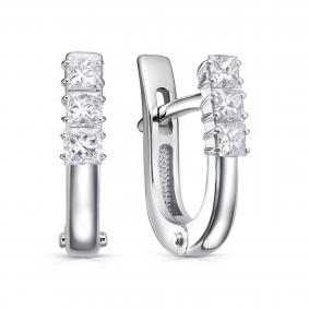 Серьги из белого золота KABAROVSKY K12-12082-1000 с бриллиантом K12-12082-1000 фото