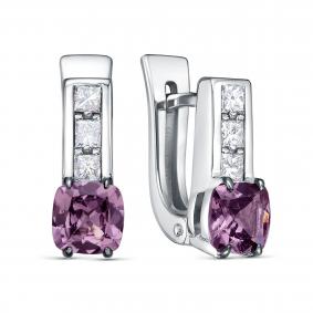 Серьги из белого золота KABAROVSKY K12-12164-82889 с бриллиантом и шпинелью K12-12164-82889 фото