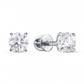 Золотые серьги KABAROVSKY K12-12178-14300 с бриллиантом выращенным K12-12178-14300 фото