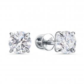 Золотые серьги KABAROVSKY K12-12179-14300 с бриллиантом выращенным K12-12179-14300 фото