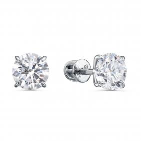 Золотые серьги KABAROVSKY K12-12180-14300 с бриллиантом выращенным K12-12180-14300 фото