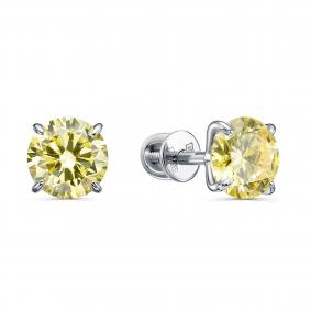 Золотые серьги KABAROVSKY K12-12180-15600 с бриллиантом выращенным K12-12180-15600 фото