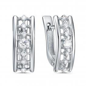 Серьги из белого золота KABAROVSKY K12-12219-1000 с бриллиантом K12-12219-1000 фото