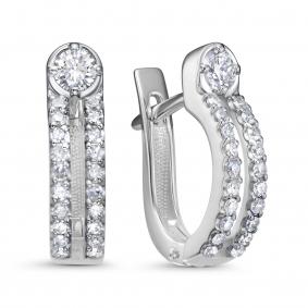 Серьги из белого золота KABAROVSKY K12-12220-1000 с бриллиантом K12-12220-1000 фото