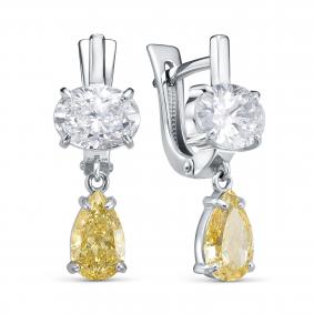 Серьги из белого золота KABAROVSKY K12-12226-15600 с бриллиантом выращенным K12-12226-15600 фото