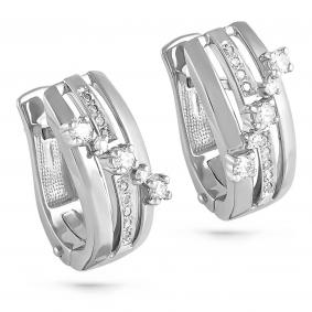 Серьги из белого золота KABAROVSKY K12-1290-1000 с бриллиантом K12-1290-1000 фото