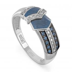 Серьги из белого золота KABAROVSKY K12-1416-2703 с бриллиантом и эмалью K12-1416-2703 фото