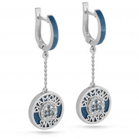 Серьги из белого золота KABAROVSKY K12-1437-2710 с бриллиантом и эмалью K12-1437-2710 фото