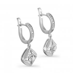 Серьги из белого золота KABAROVSKY K12-1446-1000 с бриллиантом K12-1446-1000 фото