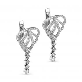 Серьги из белого золота KABAROVSKY K12-1454-1000 с бриллиантом K12-1454-1000 фото