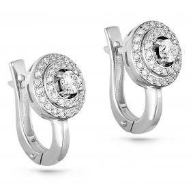 Серьги из белого золота KABAROVSKY K12-1645-1000 с бриллиантом K12-1645-1000 фото
