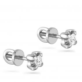 Серьги из белого золота KABAROVSKY K12-1651-1000 с бриллиантом K12-1651-1000 фото
