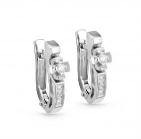 Серьги из белого золота KABAROVSKY K12-1696-1000 с бриллиантом K12-1696-1000 фото