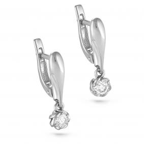 Серьги из белого золота KABAROVSKY K12-1712-1000 с бриллиантом K12-1712-1000 фото