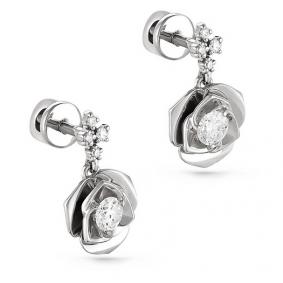 Серьги из белого золота KABAROVSKY K12-1733-1000 с бриллиантом K12-1733-1000 фото