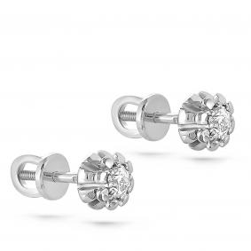 Серьги из белого золота KABAROVSKY K12-1735-1000 с бриллиантом K12-1735-1000 фото