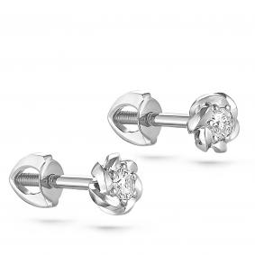 Серьги из белого золота KABAROVSKY K12-1800-1000 с бриллиантом K12-1800-1000 фото