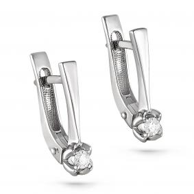 Серьги из белого золота KABAROVSKY K12-1810-1000 с бриллиантом K12-1810-1000 фото