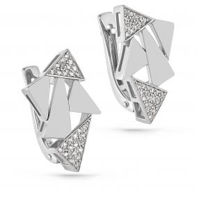 Серьги из белого золота KABAROVSKY K12-1923-1000 с бриллиантом K12-1923-1000 фото