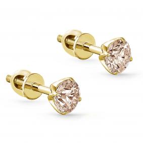 Серьги из лимонного золота KABAROVSKY K12-21070-6000 с коньячным бриллиантом K12-21070-6000 фото