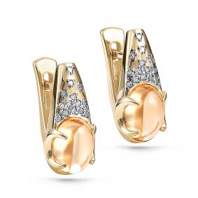 Серьги из лимонного золота KABAROVSKY K12-21100-2900 с бриллиантом и цитрином K12-21100-2900 фото