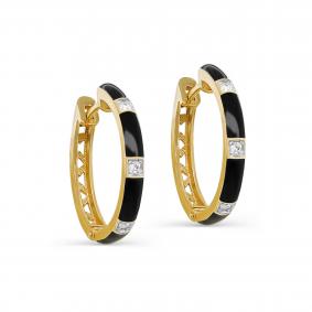 Серьги из лимонного золота KABAROVSKY K12-21755-1002 с бриллиантом и эмалью K12-21755-1002 фото