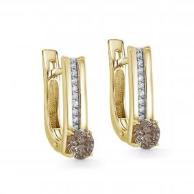 Серьги из лимонного золота KABAROVSKY K12-21894-9200 с бриллиантом K12-21894-9200 фото