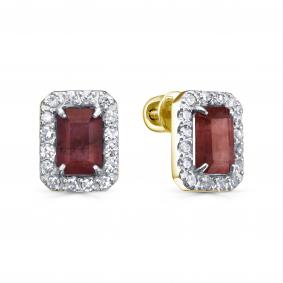 Серьги из лимонного золота KABAROVSKY K12-22025-3400 с бриллиантом и рубином K12-22025-3400 фото