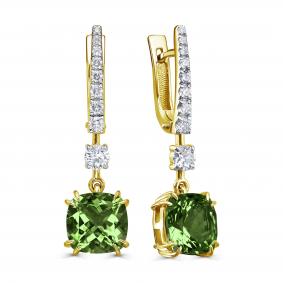 Серьги из лимонного золота KABAROVSKY K12-22035-52000 с бриллиантом и турмалином K12-22035-52000 фото
