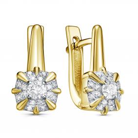 Серьги из лимонного золота KABAROVSKY K12-22136-1000 с бриллиантом K12-22136-1000 фото