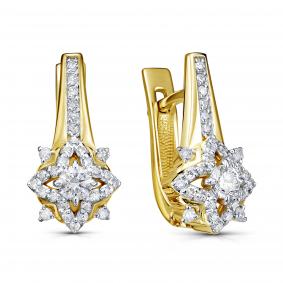 Серьги из лимонного золота KABAROVSKY K12-22138-1000 с бриллиантом K12-22138-1000 фото