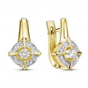 Серьги из лимонного золота KABAROVSKY K12-22139-1000 с бриллиантом K12-22139-1000 фото