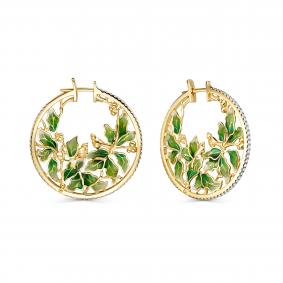 Серьги из лимонного золота KABAROVSKY K12-22189-1013 с бриллиантом и эмалью K12-22189-1013 фото