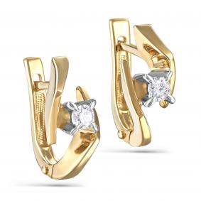 Серьги из лимонного золота KABAROVSKY K12-2251-1000 с бриллиантом K12-2251-1000 фото