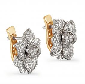 Серьги из лимонного золота KABAROVSKY K12-2670-1000 с бриллиантом K12-2670-1000 фото