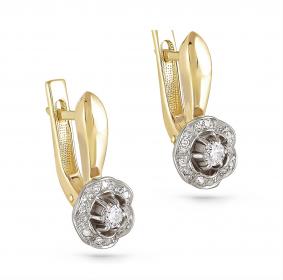 Серьги из лимонного золота KABAROVSKY K12-2783-1000 с бриллиантом K12-2783-1000 фото