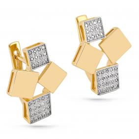 Серьги из лимонного золота KABAROVSKY K12-2922-1000 с бриллиантом K12-2922-1000 фото
