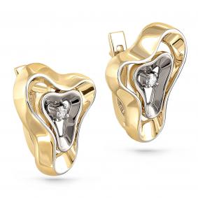 Серьги из лимонного золота KABAROVSKY K12-2999-1000 с бриллиантом K12-2999-1000 фото