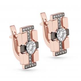 Золотые серьги KABAROVSKY K12-31049-1000 с бриллиантом K12-31049-1000 фото