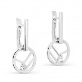 Серебряные серьги KABAROVSKY K12-360-7900 с фианитом K12-360-7900 фото