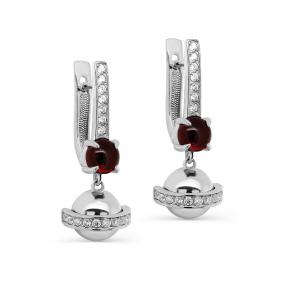 Серебряные серьги KABAROVSKY K12-392-0100 с фианитом K12-392-0100 фото