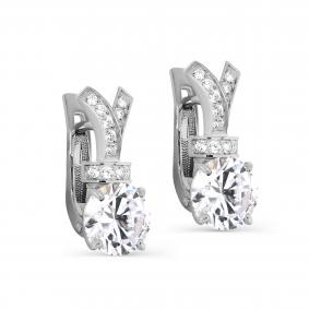 Серебряные серьги KABAROVSKY K12-418-7900 с фианитом K12-418-7900 фото