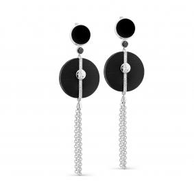 Серебряные серьги KABAROVSKYс фианитом и дерево грабом K12-468-80002 K12-468-80002 фото
