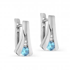 Серебряные серьги KABAROVSKY K12-491-0100 с фианитом K12-491-0100 фото