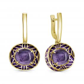 Серьги из лимонного серебра KABAROVSKY K12-516-12990 с опалом и эмалью K12-516-12990 фото