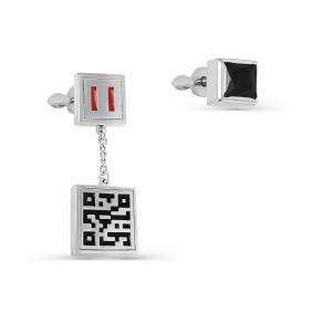 Серебряные серьги KABAROVSKY K12-520-41001 с фианитом и эмалью K12-520-41001 фото