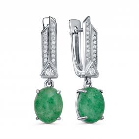 Серебряные серьги KABAROVSKY K12-547-15900 с фианитом и кварцем K12-547-15900 фото