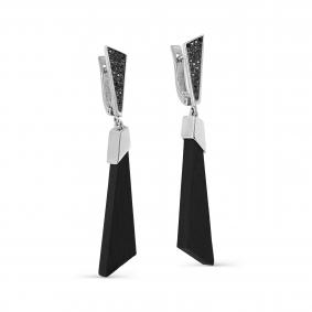 Серебряные серьги KABAROVSKY с фианитом и дерево грабом K12-587-80089 K12-587-80089 фото