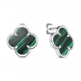 Серебряные серьги KABAROVSKY K12-7013-4600 с малахитом K12-7013-4600 фото